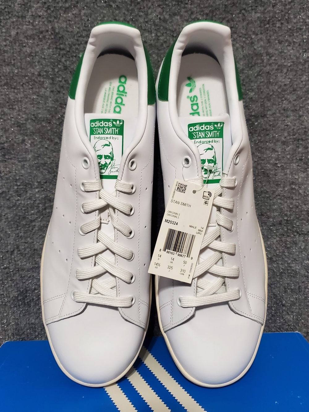 Adidas Stan Smith Sneaker Shoes Green White Leather Mens Size 14.5 New M20324 - Picture 5 of 11